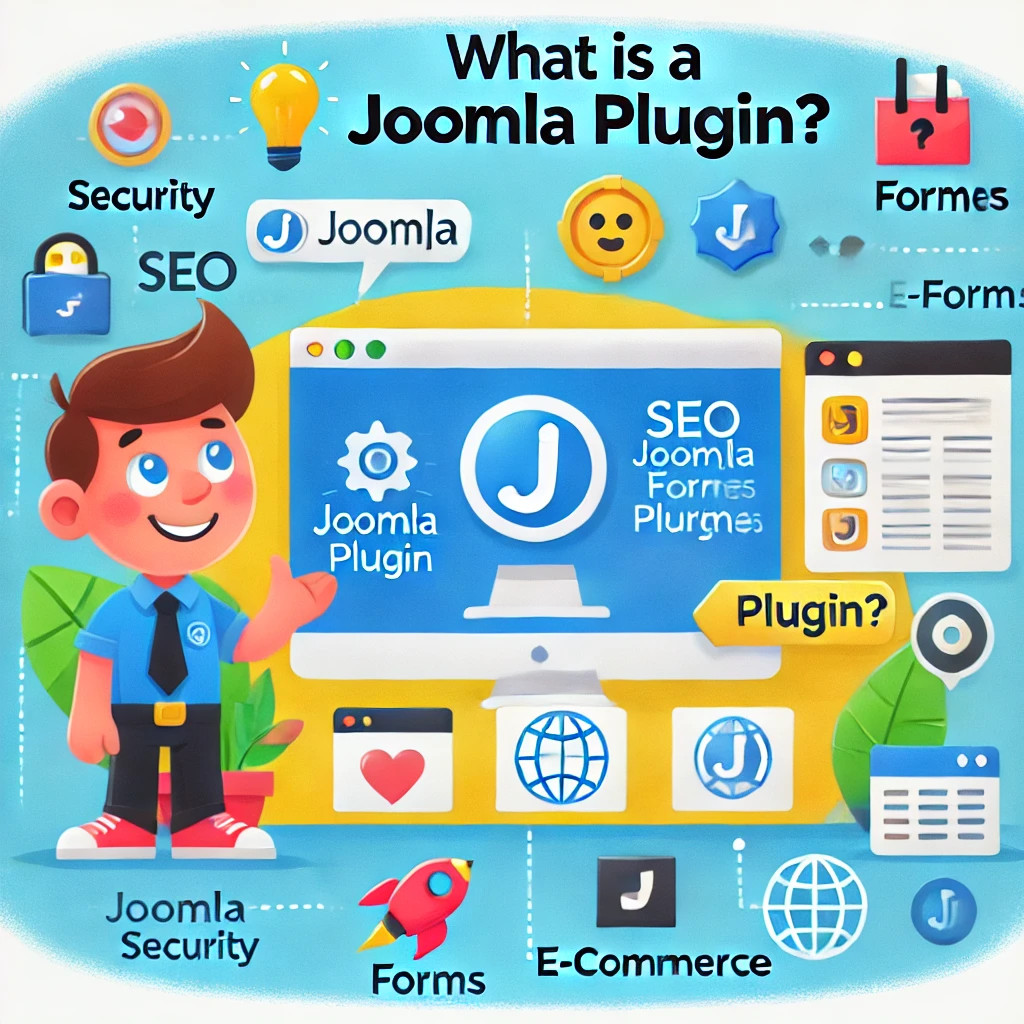 DALL.E-2024-11-04-18.56.32---A-4_3-cartoon-style-illustration-showing-the-concept-of-a-Joomla-plugin.-The-image-includes-a-friendly-character-interacting-with-a-Joomla-dashboard-