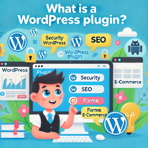 DALL.E-2024-11-04-18.58.19---A-4_3-cartoon-style-illustration-showing-the-concept-of-a-WordPress-plugin.-The-image-includes-a-friendly-character-interacting-with-a-WordPress-dashb